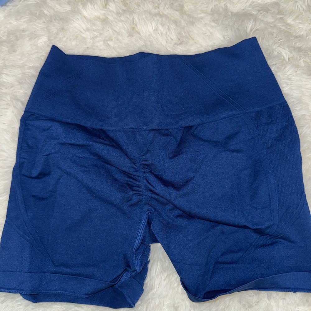 Amazon Women's Athletic High-Waist Blue Bike Shorts